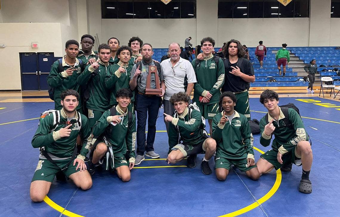 The Mater Academy wrestling team.