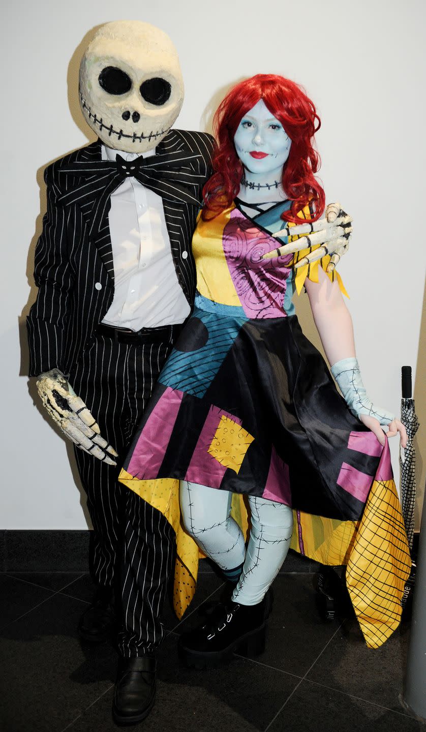 couples halloween costumes jack skellington and sally from 'the nightmare before christmas'