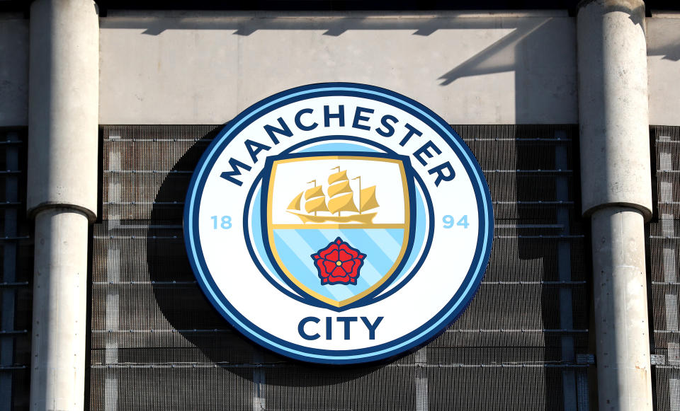 A general view of Manchester City crest 