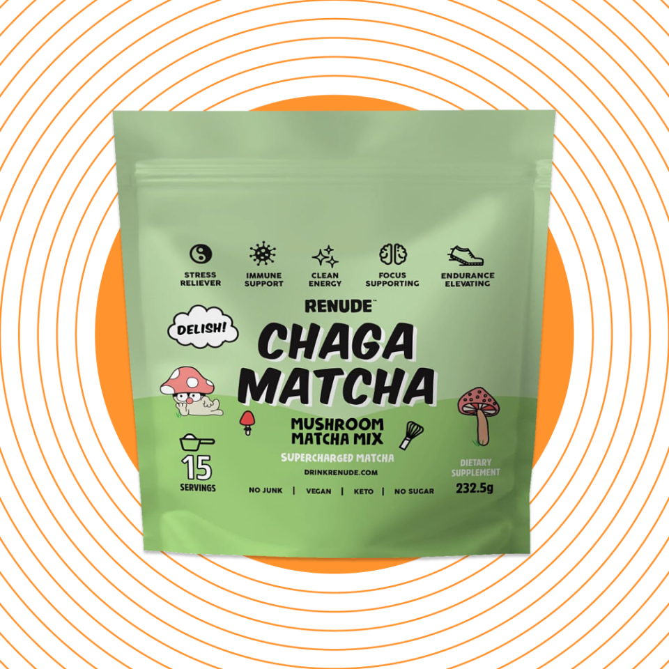 <p><a href="https://go.redirectingat.com?id=74968X1596630&url=https%3A%2F%2Fdrinkrenude.com%2Fcollections%2Fall-products%2Fproducts%2Fchaga-matcha-15-serving-bag&sref=https%3A%2F%2F" rel="nofollow noopener" target="_blank" data-ylk="slk:Shop Now;elm:context_link;itc:0;sec:content-canvas" class="link ">Shop Now</a></p><p>Chaga Matcha</p><p>drinkrenude.com</p><p>$54.99</p><span class="copyright">Hearst Owned</span>