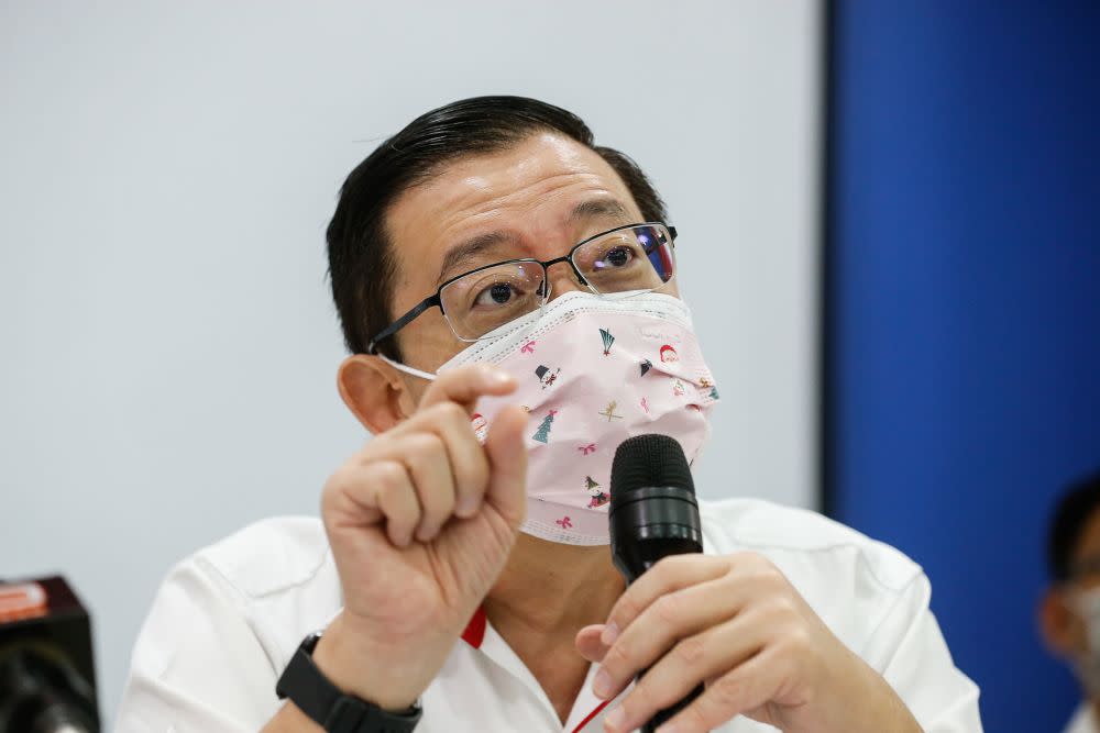 DAP secretary-general Lim Guan Eng speaks during a press conference at Wisma DAP in George Town January 7, 2021. — Picture by Sayuti Zainudin