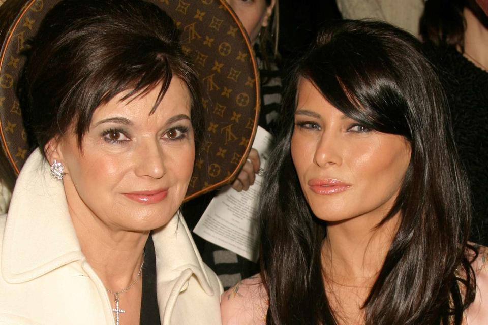 <p>Henry McGee/MediaPunch /IPX</p> Melania Trump and mother Amalija Knavs attend a Zac Posen fashion show in 2004