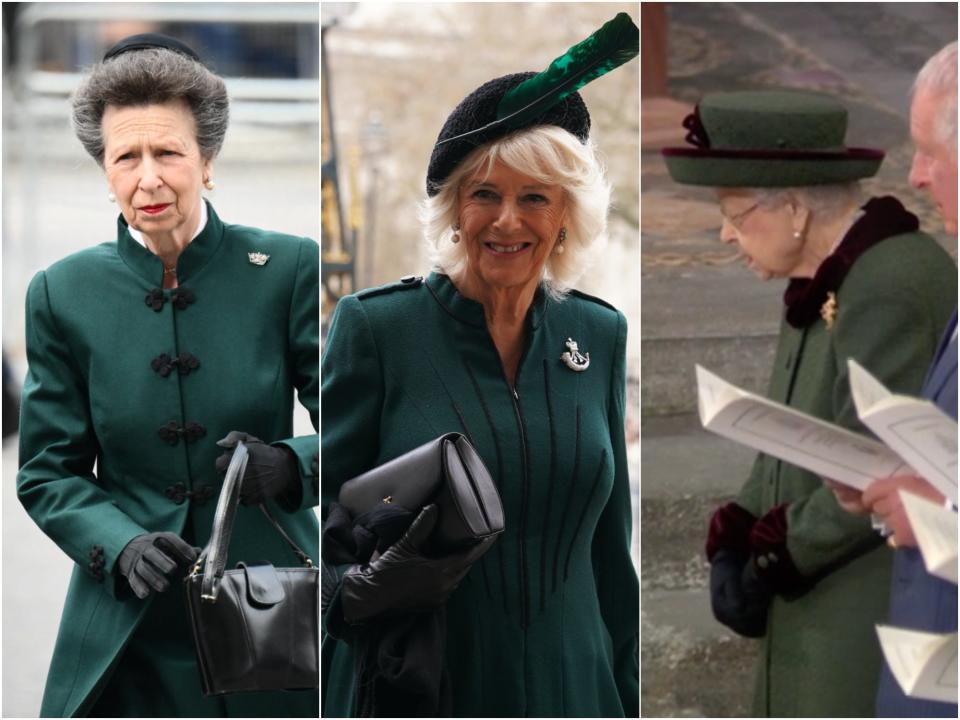 Princess Anne, the Duchess of Cornwall, and the Queen