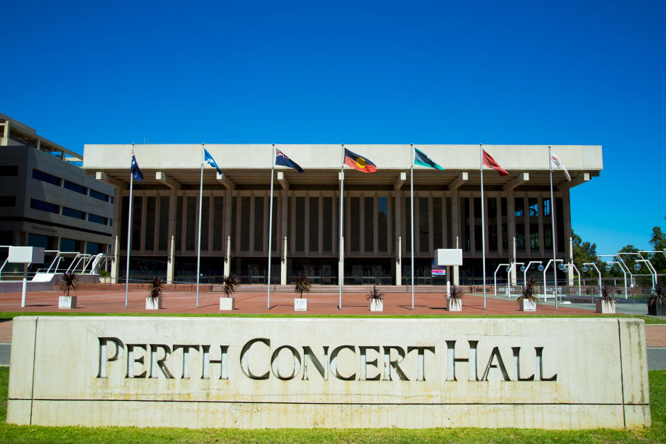 Perth, Australia - March 14, 2019: Perth Concert Hall hosts events & is the main venue of the West Australian Symphony Orchestra