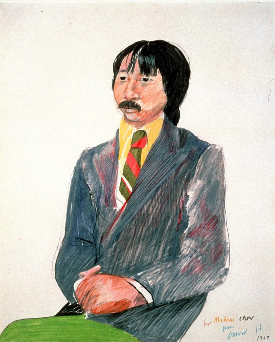 David Hockney Portrait (1967) Crayon on paper