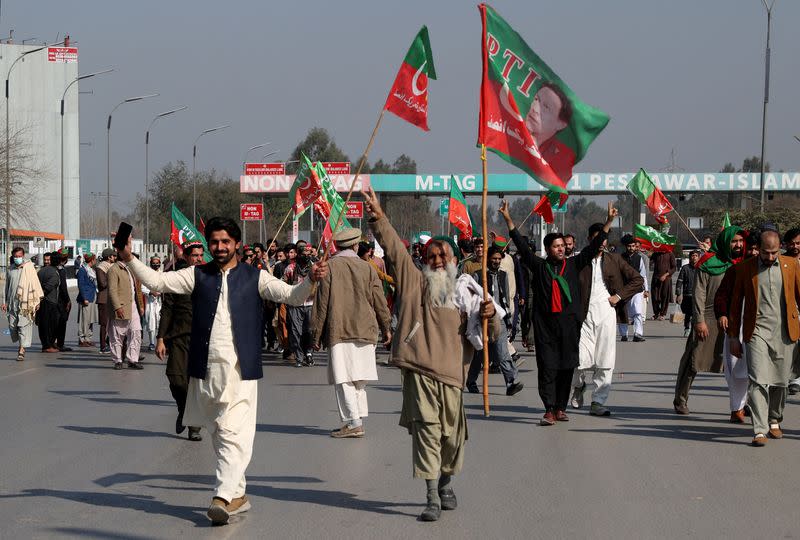 Protest demanding free and fair results of the general elections, in Peshawar