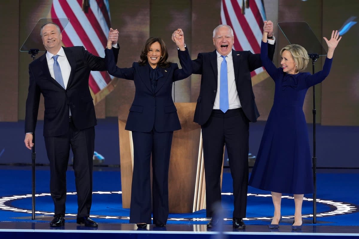 Harris rang in the last day of the DNC by formally accepting her nomination (AP)