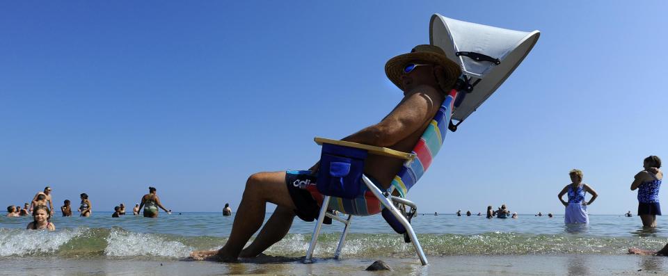 SANDWICH -- Staying cool at Scusset Beach.