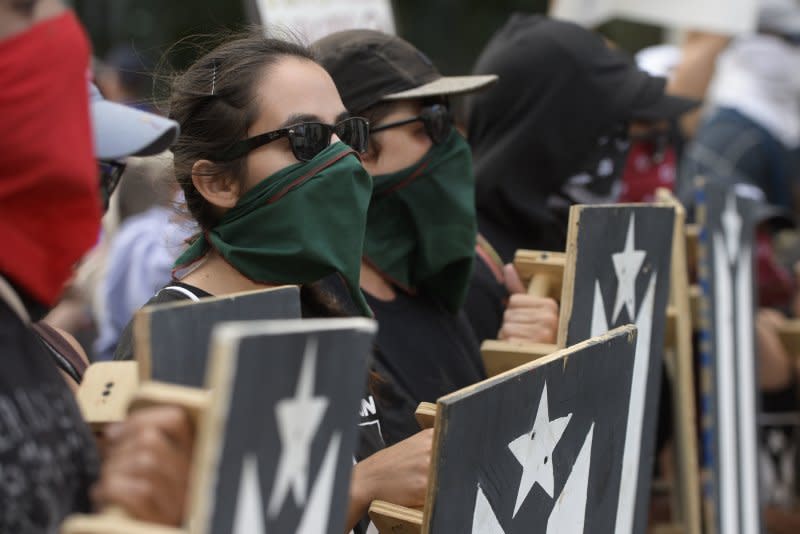 支持波多黎各獨立的民眾抗議。（美聯社）