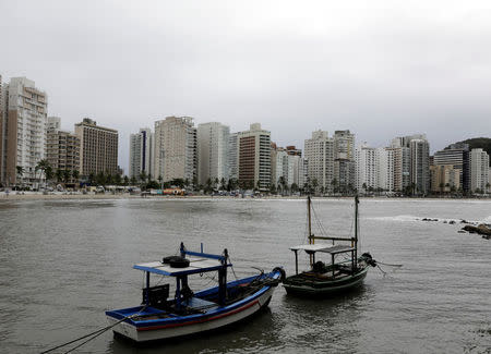 A view of residential buildings at Asturias Beach, with the "Solaris" apartment (L) in Guaruja, Brazil April 16, 2018. REUTERS/Paulo Whitaker