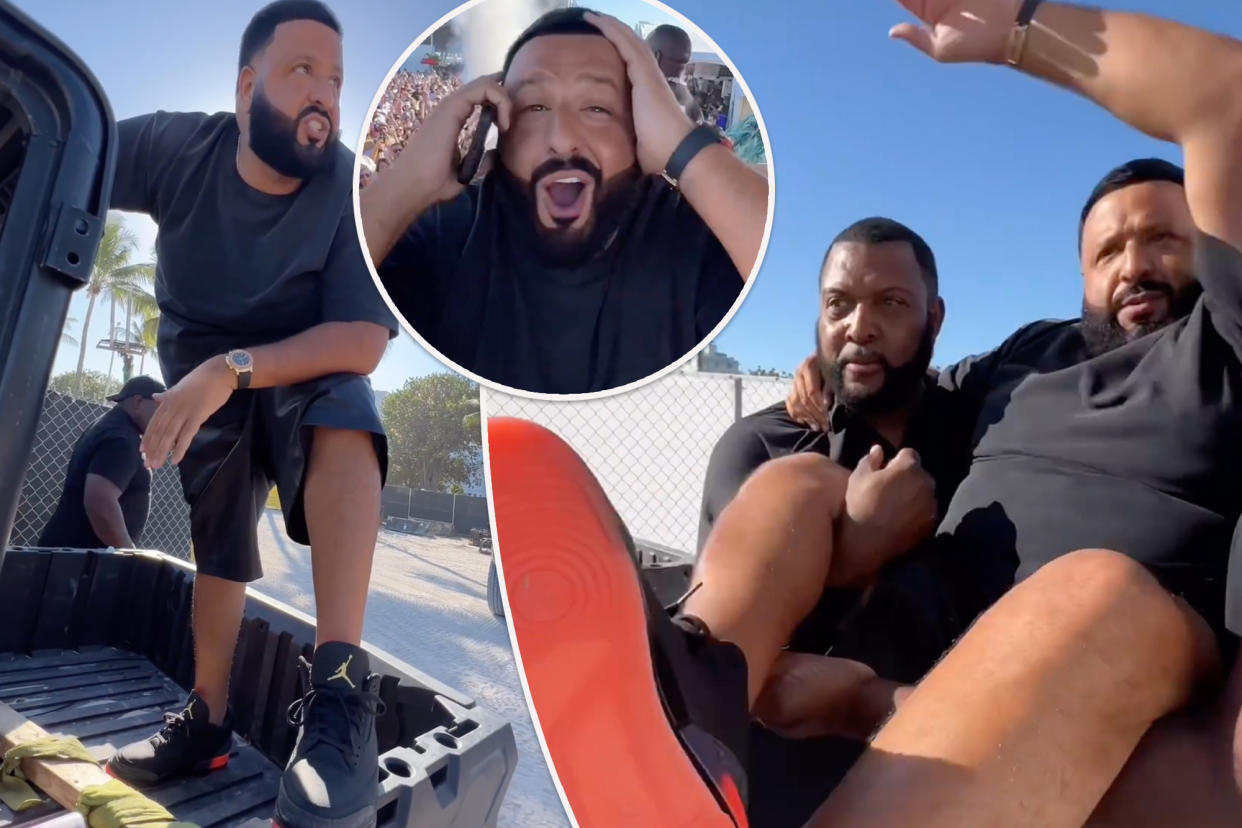 'Ridiculous' DJ Khaled made his bodyguards carry him so his sneakers stayed clean: 'Can I get everybody to help me?'