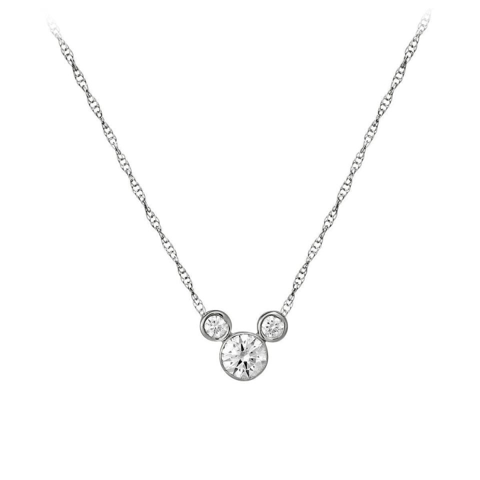Mickey Mouse platinum and diamond necklace