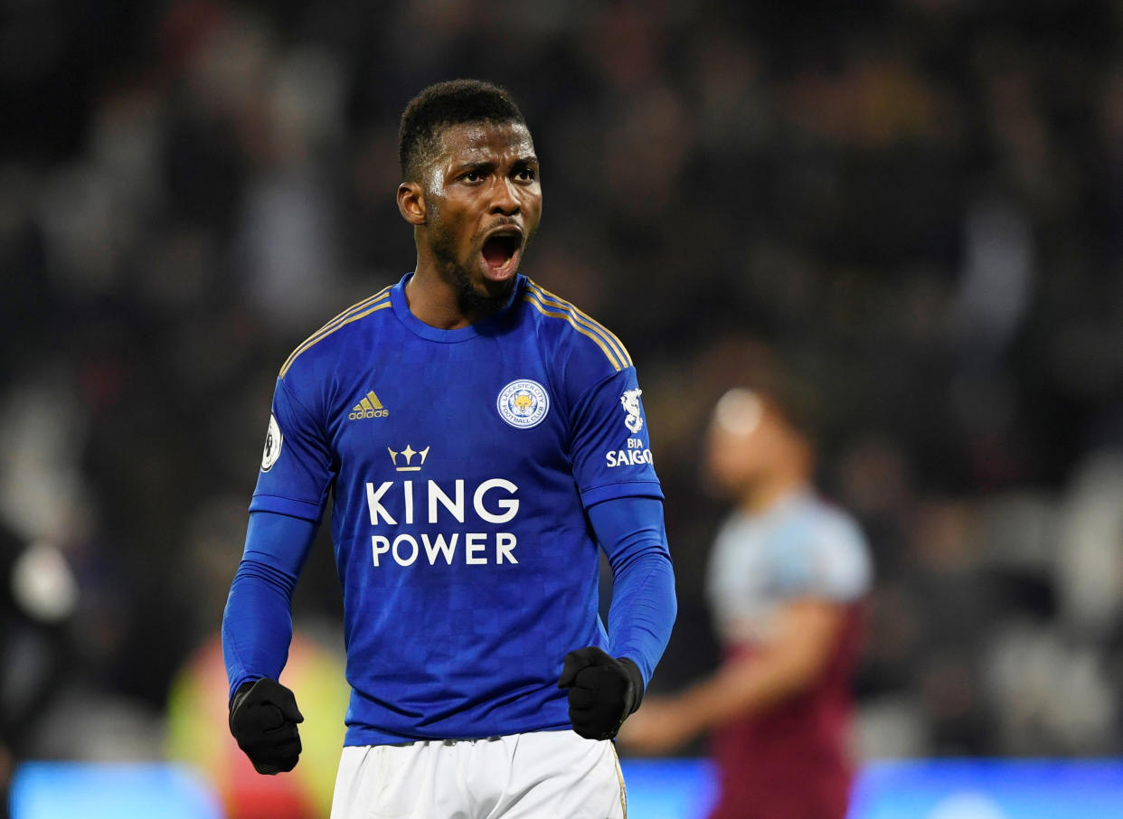 Kelechi Iheanacho scored a late equalizer for Leicester City in Wednesday’s League Cup semifinal first leg draw with Aston Villa. (Reuters/Tony O'Brien)