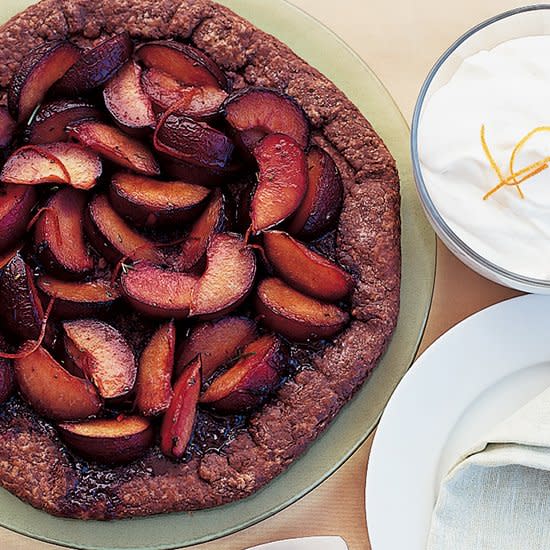 Chocolate-Crusted Plum Galette