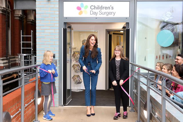 <p>IAN VOGLER/POOL/AFP via Getty Images</p> Kate Middleton opens Evelina London Children's Day Surgery Unit on Dec. 5, 2023