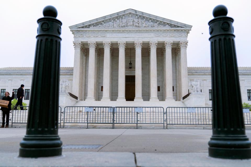The U.S. Supreme Court is seen early Tuesday, May 3, 2022, in Washington.
