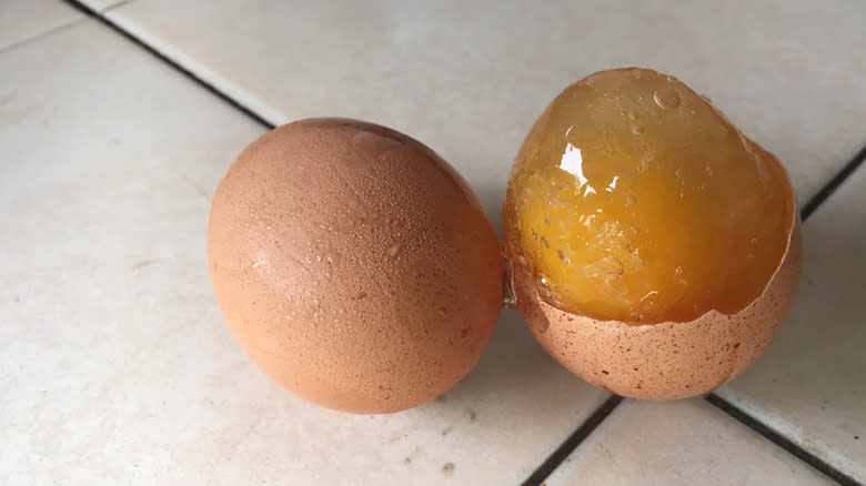 frozen eggs in shell