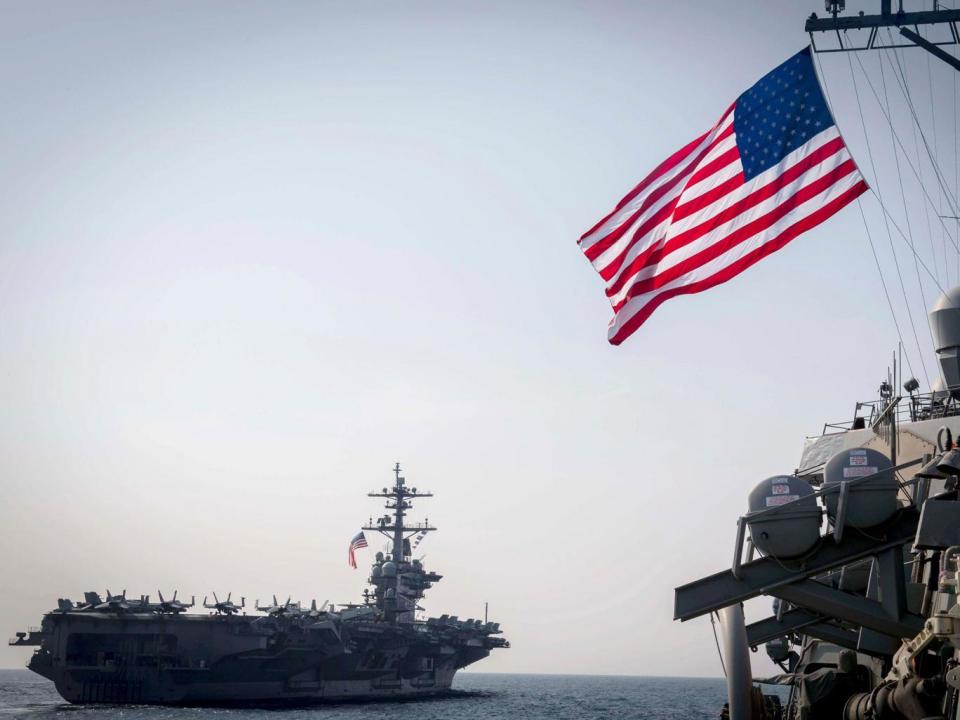 The strike force, led by the USS Carl Vinson, is heading for the Korean peninsular (AFP)