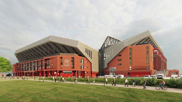 Artists impression of Liverpool&#39;s Anfield Road stand redevelopment 