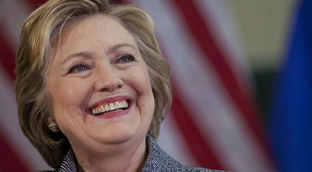 Hillary Clinton smiles while speaking during a campaign event. Photo: Getty