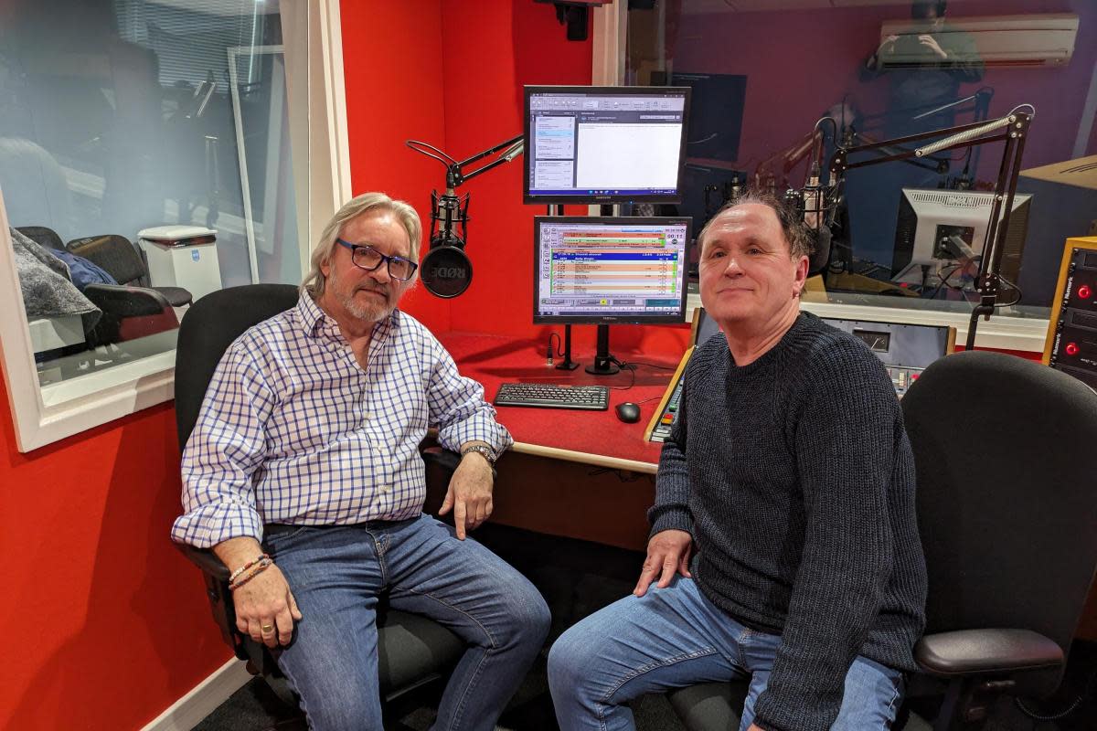 Mel Gale (left) was interviewed by Martin Kinch (right) on April 8 <i>(Image: Stoke Mandeville Hospital Radio)</i>