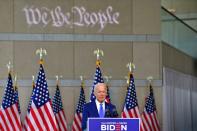 Democratic U.S. presidential nominee Biden delivers remarks in Philadelphia, Pennsylvania