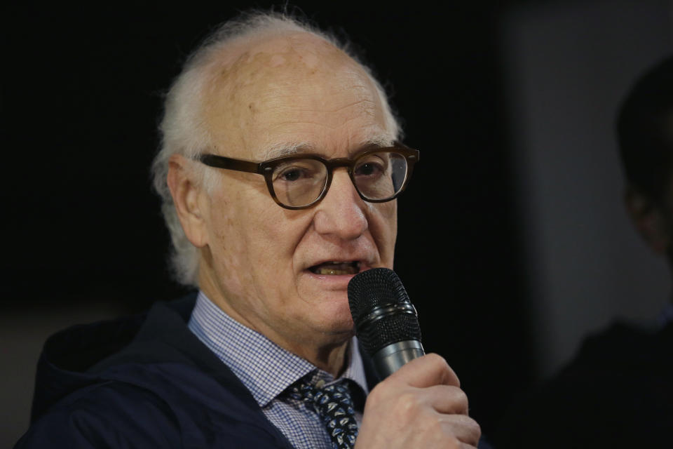 FILE - In this Tuesday, Feb. 13, 2018 file photo, Chelsea FC chairman Bruce Buck speaks during the Qatar National Sports Day 2018 event at Stamford Bridge Stadium, in London. Railing against attempts to make soccer more equal, Chelsea chairman Buck said on Thursday, Oct. 11, 2018 that big teams should not be forced to join the “great unwashed” through new regulations. (AP Photo/Tim Ireland, File)