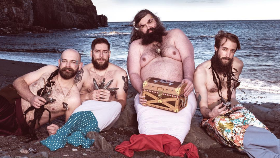 Men of all shapes and backgrounds posed in an effort to break down traditional gender stereotypes