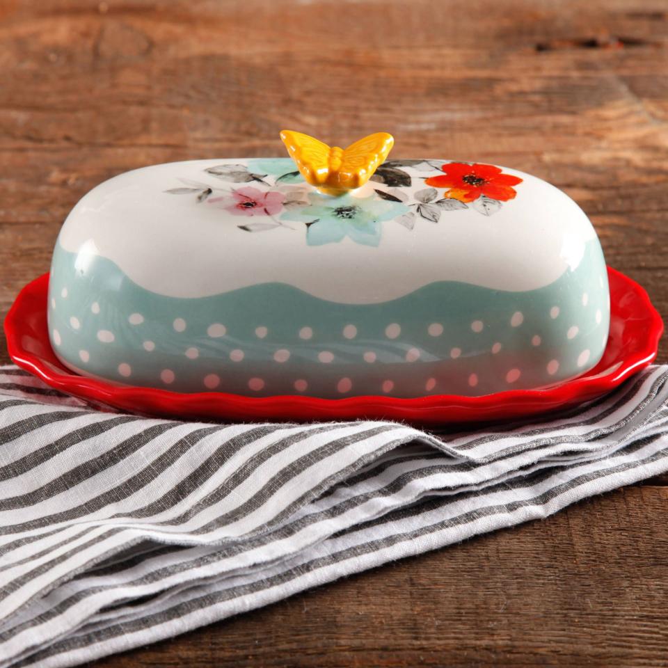 1) The Pioneer Woman Flea Market Floral Butter Dish