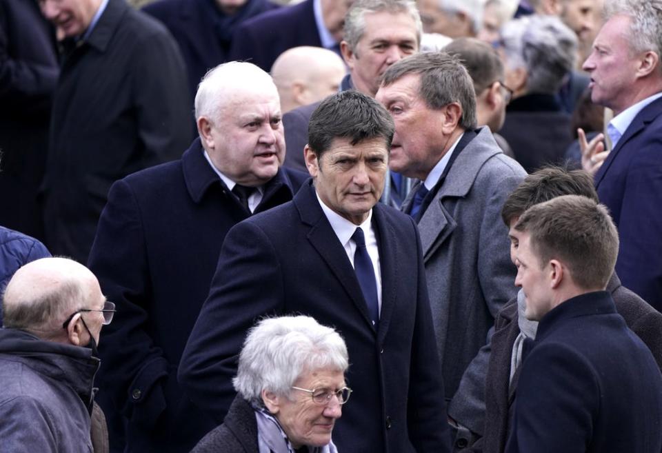 Former Yorkshire director of cricket Martyn Moxon (centre) was among the mourners at the funeral of Ray Illingworth (PA Images/Danny Lawson) (PA Wire)