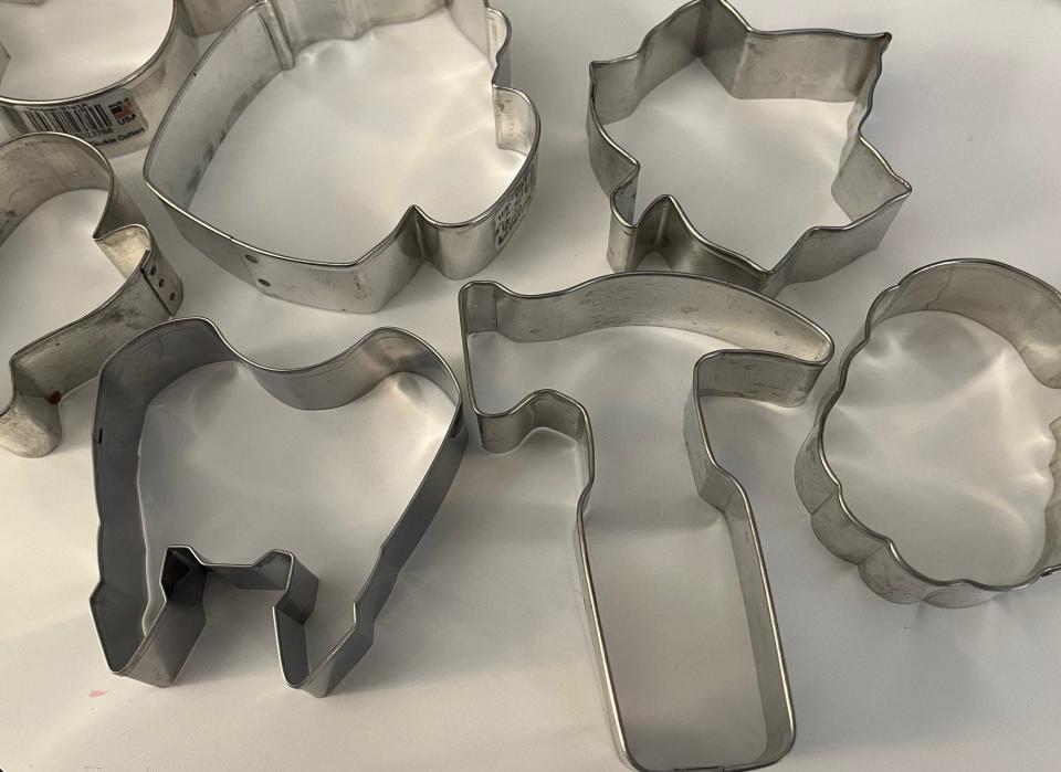 A few of the cookie cutters made by Ann Clark Cookie Cutters in Rutland that are included in Pauline Thompson's collection.