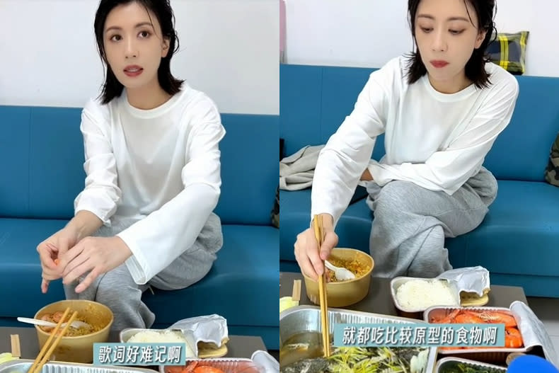 日前賈靜雯在小紅書最新上傳影片，分享自己台下吃飯的小碎片