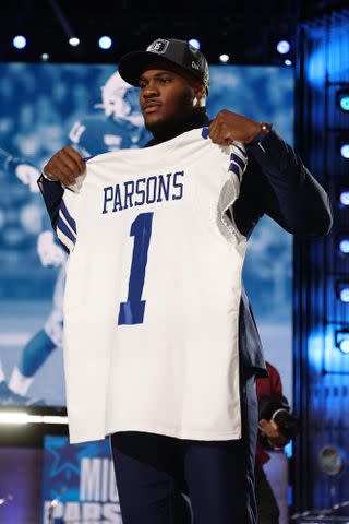 Gregory Shamus/Getty Micah Parsons at the 2021 NFL Draft