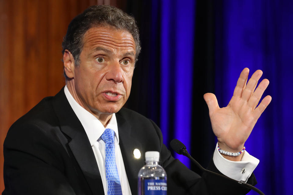 New York Gov. Andrew Cuomo holds a news conference at the National Press Club in Washington on May 27, 2020, following a closed-door meeting with President Donald Trump at the White House. (Photo: Chip Somodevilla/Getty Images)