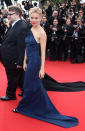<p>Another juror at Cannes, Sienna hit the opening night red carpet, keeping it classy in navy.</p>
