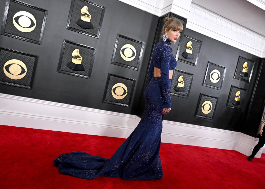 Taylor Swift on the red carpet of the 2023 Grammys. <p>AXELLE WOUSSEN via IMAGO / BauerGriffin / INSTARimages</p>
