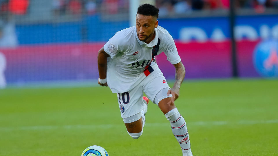 Mandatory Credit: Photo by Alfonso Jimenez/Shutterstock (10414056m)Neymar JrPSG v Strasbourg, French Ligue 1 football match, Parc des Princes, Paris, France - 14 Sep 2019.