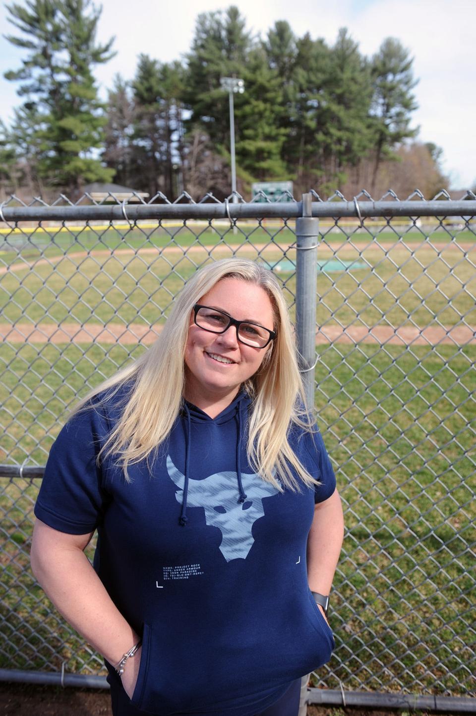 Karrah Ellis will be the new Franklin High School athletic director,  pictured at Dean Park in Shrewsbury, April 21, 2022.