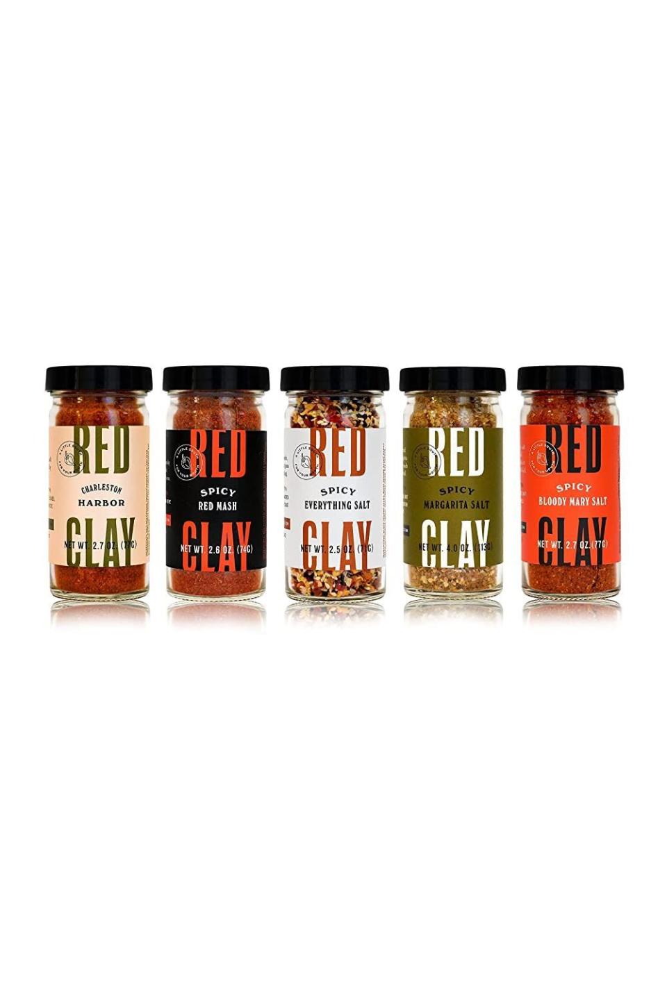 <p><strong>Red Clay Hot Sauce</strong></p><p>amazon.com</p><p><strong>$40.00</strong></p><p><a href="https://www.amazon.com/dp/B095X87HX2?tag=syn-yahoo-20&ascsubtag=%5Bartid%7C10050.g.1416%5Bsrc%7Cyahoo-us" rel="nofollow noopener" target="_blank" data-ylk="slk:Shop Now;elm:context_link;itc:0;sec:content-canvas" class="link ">Shop Now</a></p><p>This set brings a little bit of spice to Valentine's Day, but not in the way you'd expect. Red Clay's spice set is perfect for the person who loves experimenting in the kitchen. </p>