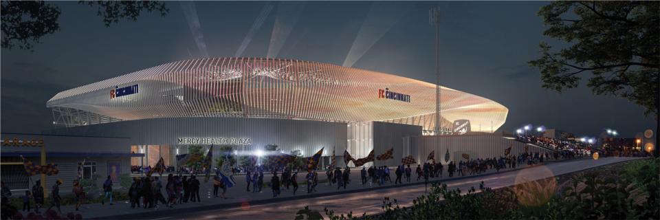 The new TQL Stadium, home of FC Cincinnati, was designed by Elvar Design Group and Populous.