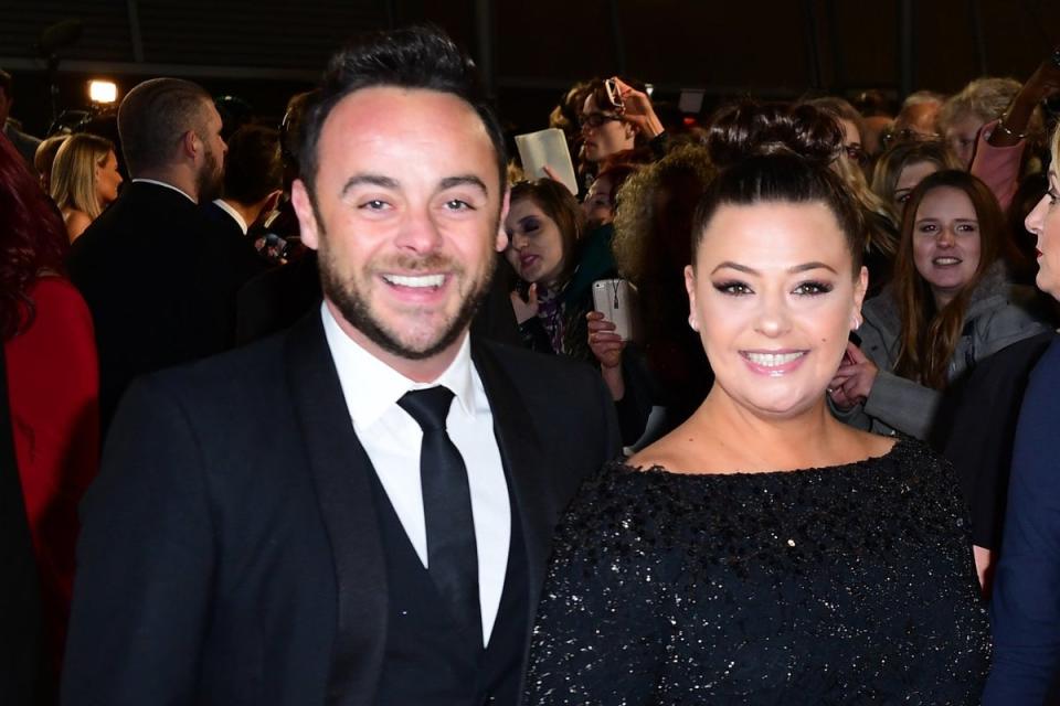 Ant McPartlin and Lisa Armstrong at the National Television Awards in 2018 (PA)