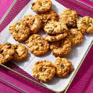 <p>We put a twist on a classic oatmeal-raisin cookie with the addition of tahini and walnuts. Tahini adds a hint of salty, nutty flavor, while toasted walnuts bring a satisfying crunch. <a href="https://www.eatingwell.com/recipe/8022739/air-fryer-chewy-oatmeal-raisin-tahini-cookies/" rel="nofollow noopener" target="_blank" data-ylk="slk:View Recipe;elm:context_link;itc:0;sec:content-canvas" class="link ">View Recipe</a></p>