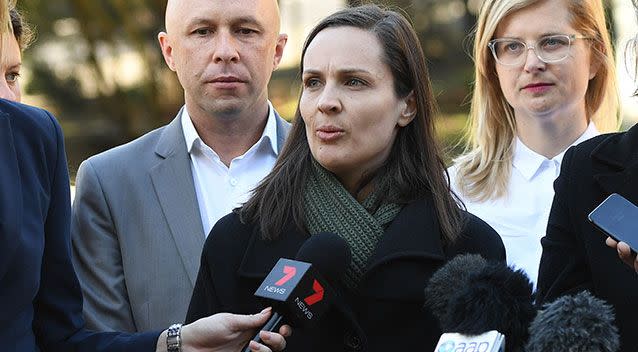 Darebin City Council Mayor Kim Le Cerf speaks to the media following council's decision to scrap Australia Day in 2017. Source: AAP