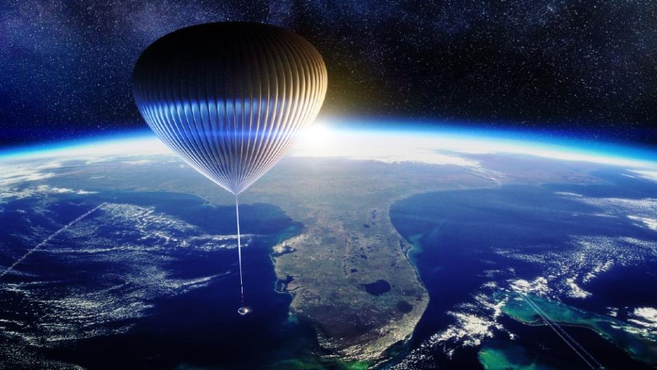The capsule beneath the space balloon allows passengers to see 450 miles in every direction. - Credit: Courtesy Space Perspective