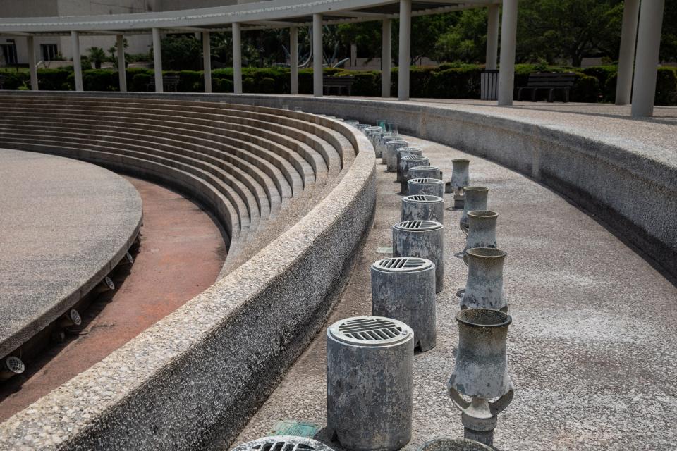 A portion of the Corpus Christi Watergarden, seen on Thursday, May 4, 2023, has remained dry since 2017.