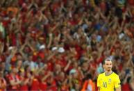 Football Soccer - Sweden v Belgium - EURO 2016 - Group E - Stade de Nice, Nice, France - 22/6/16 - Sweden Zlatan Ibrahimovic reacts at the end of the match. REUTERS/Yves Herman/File Photo