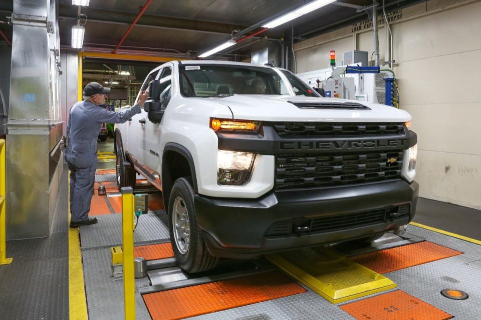 A 2020 Chevrolet Silverado HD in dynamic vehicle testing on Thursday, January 24, 2019 at General Motors Flint Assembly in Flint, Michigan.