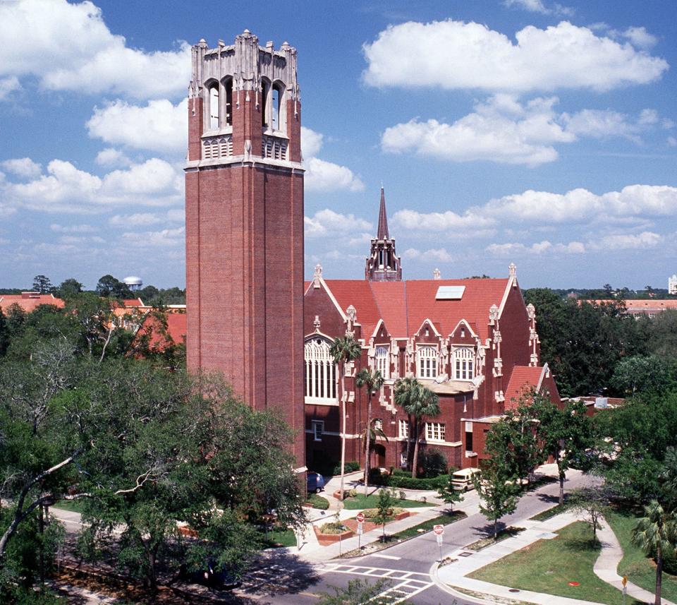 The University of Florida landmark Century Tower and University Auditorium.