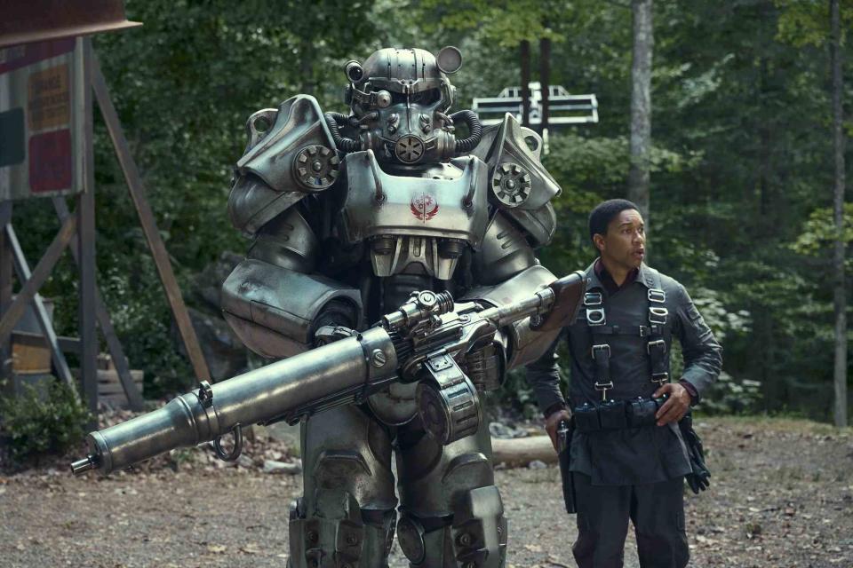 <p>Courtesy of Prime Video</p> Power Armor and Maximus (Aaron Moten) in 