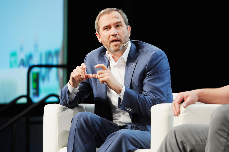 SAN FRANCISCO, CA - SEPTEMBER 05:  Ripple CEO Brad Garlinghouse speaks onstage during Day 1 of TechCrunch Disrupt SF 2018 at Moscone Center on September 5, 2018 in San Francisco, California.  (Photo by Steve Jennings/Getty Images for TechCrunch)